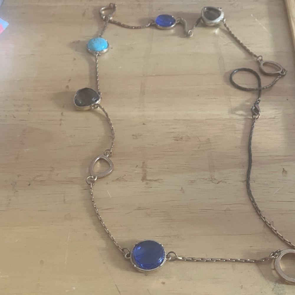 Elegant Silver and multi Gemstone Necklace